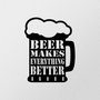 Wallity Beer Metal Decor - Accesorio de pared de metal negro
